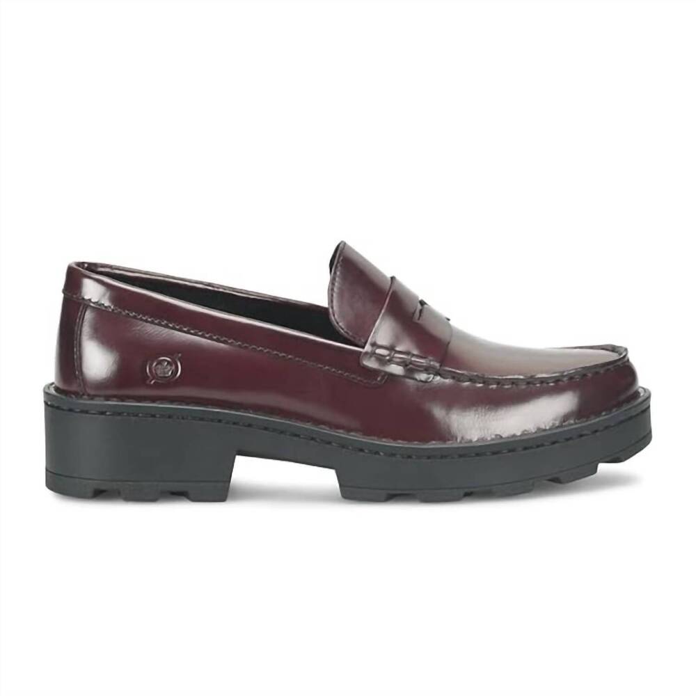 NEW BORN women's carrera loafer shoes in burgundy